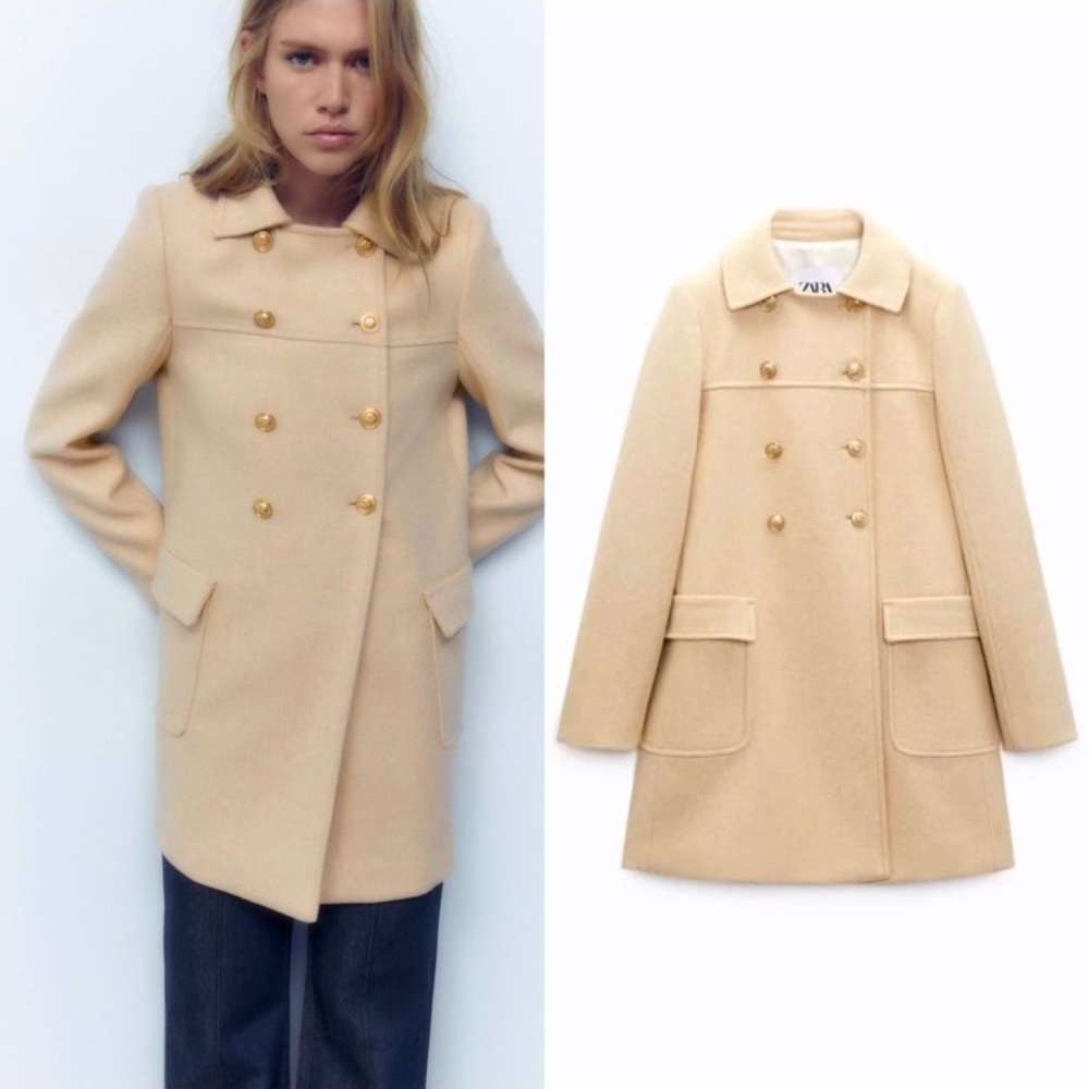 Zara Wool Blend Pea Coat. NWT. Size X Small